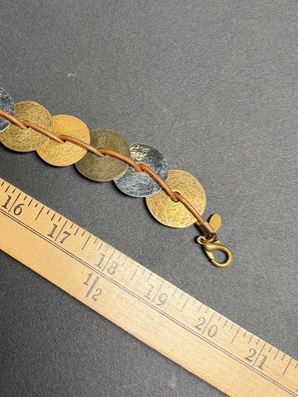 Chico's Mixed Metal Disc Necklace in Gold, Silver & Copper-Tone - Picture 10 of 10